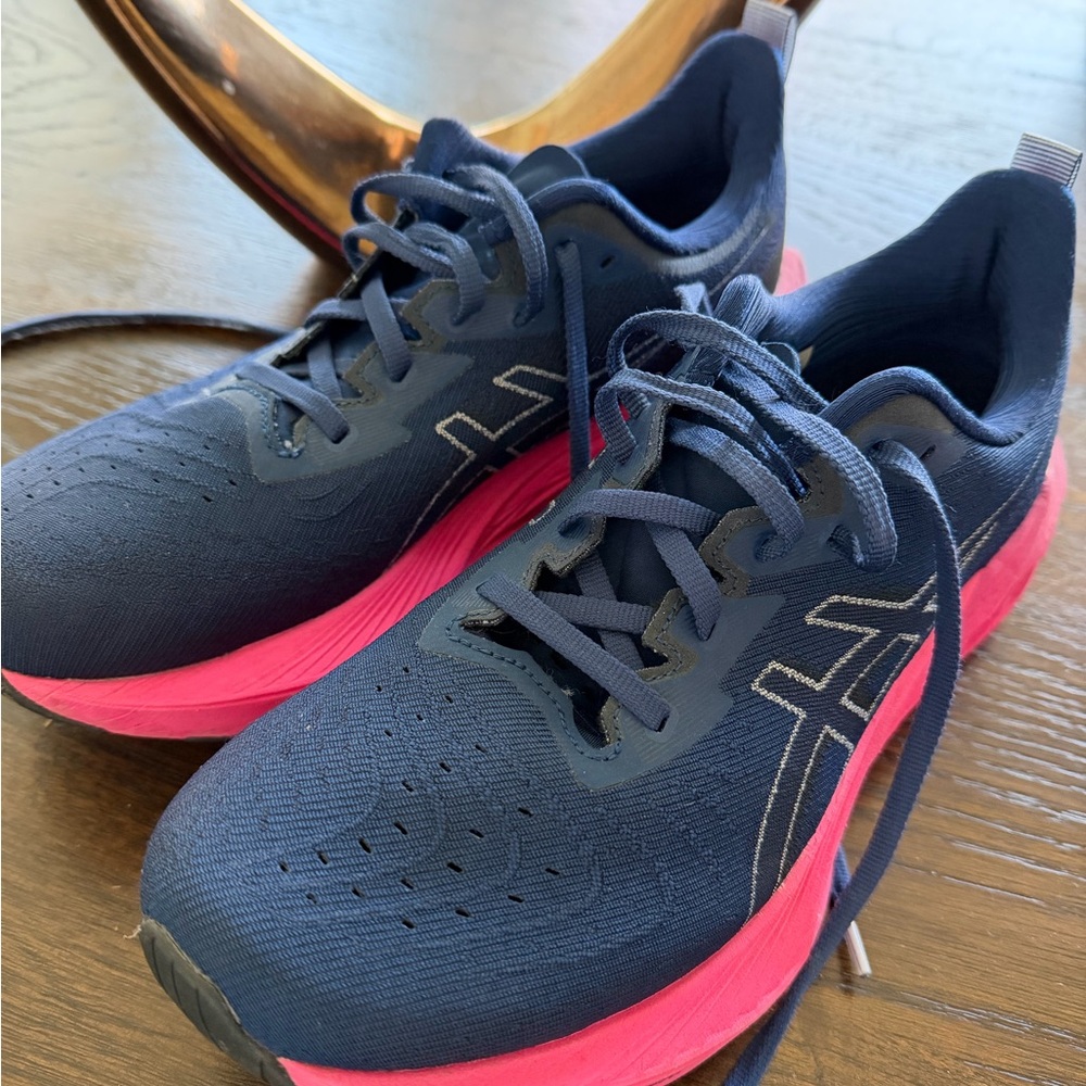 Asics Navy and Pink Athletic Shoes